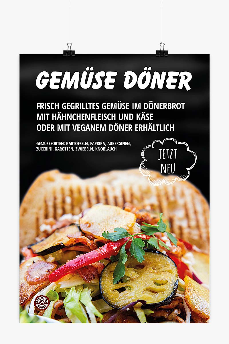 Pan-Pizza Kampagne Poster für Bermuda Döner