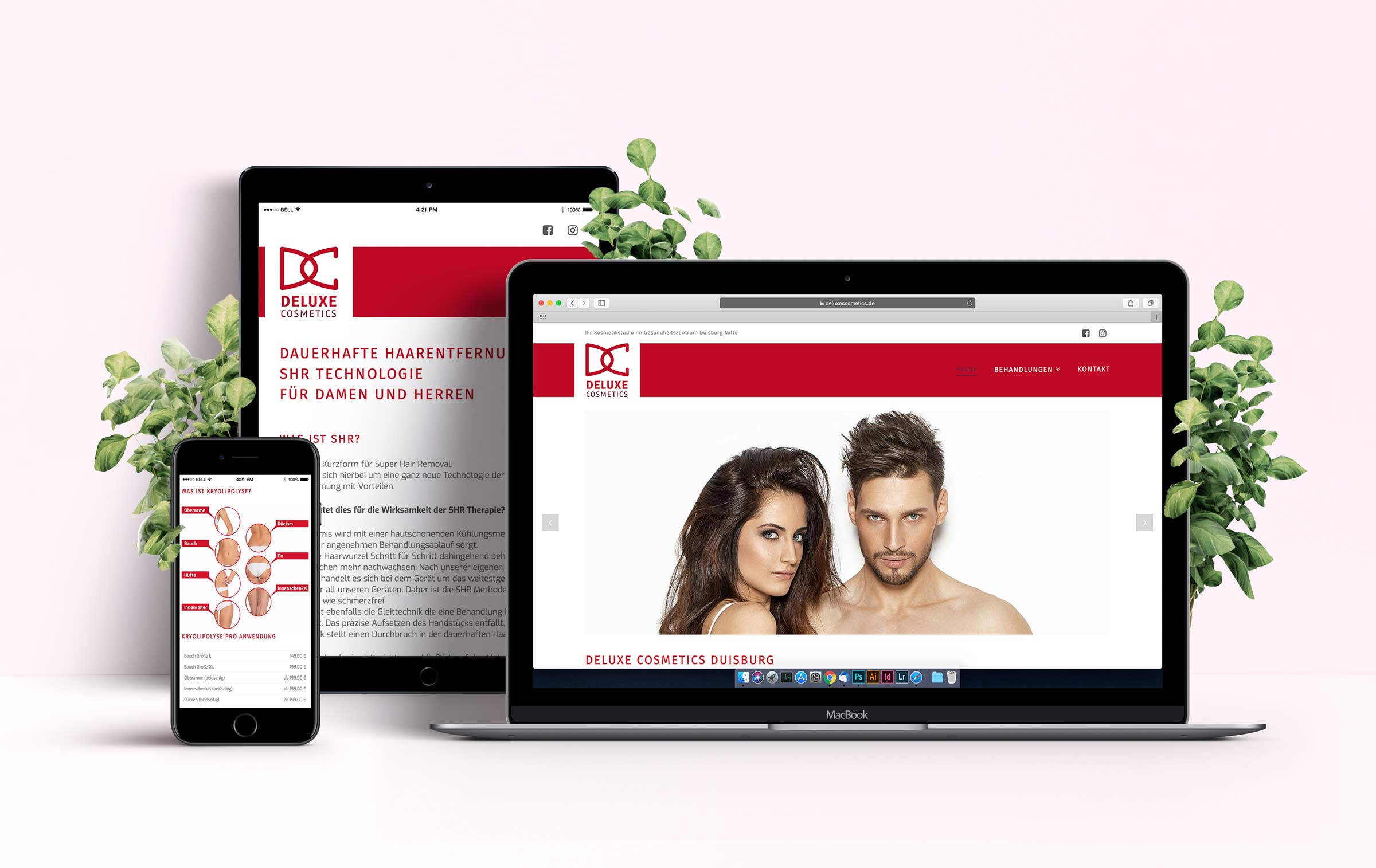 Deluxe Cosmetics Webdesign Vorschau